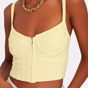 Jonathan Simkhai Light Yellow Bustier Tank Top